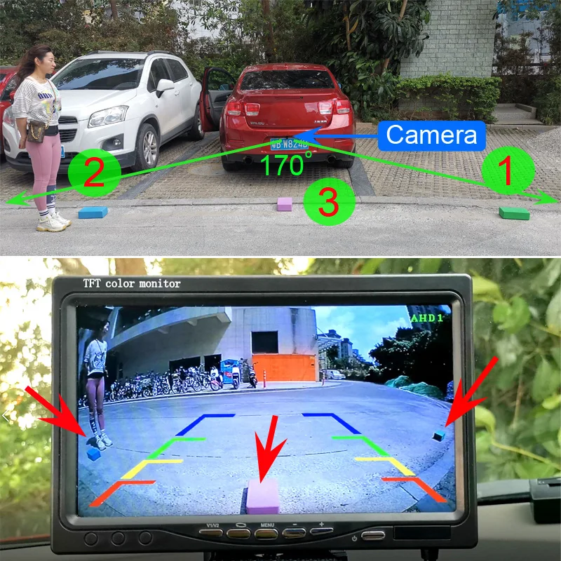 170 Degrees Fisheye Lens 1280*720 (720P) 2 Megapixels AHD Car Rear Backup View Camera For 2018-2021 Android DVD / AHD Monitor