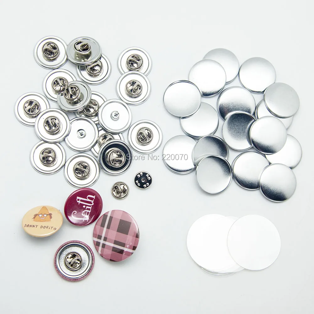 100 Sets 25 32 37mm NEW Professional Butterfly Clutch-Back Metal All Steel Badge Button Maker Button Supply Materials