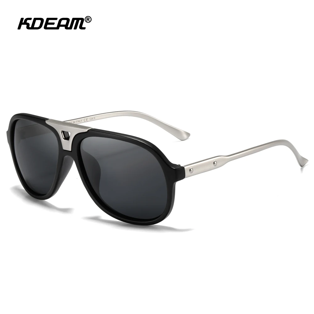 KDEAM Full-rim Pilot Photochromic Sunglasses Polarized Men and Women 100% UV-protective Driving Sun Glasses With Case