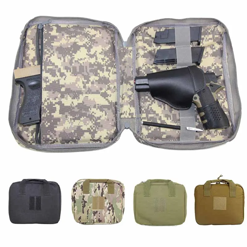 Carry tático Gun Hand Bag Pouch Airsoft Pistol Capa estojo Militar Revólver portador macio Proteja exterior Caça Acessórios