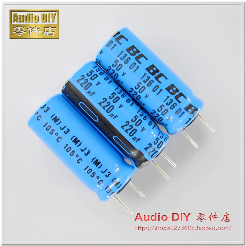 10pcs/30pcs Netherlands BC 136 series 220uF/50V 10*26mm electrolytic capacitor short legs original box packing free shipping