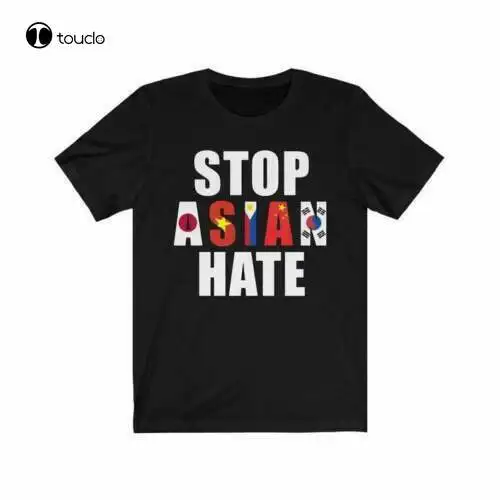 Футболка с надписью Stop Asia Hate, флаг страны Азии, футболка азиатских стран