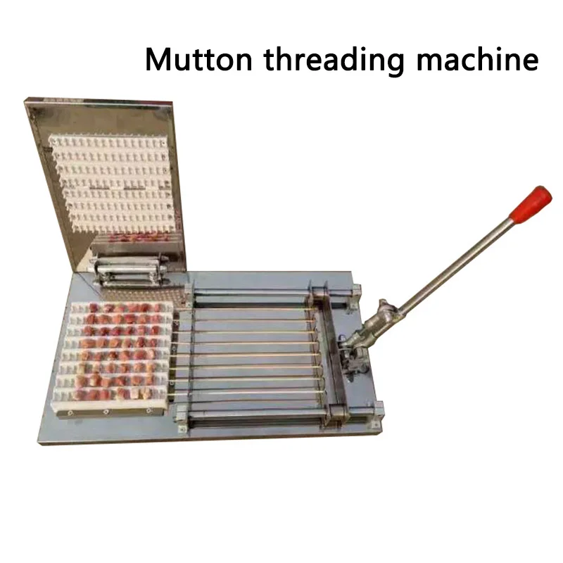 Manual stringing machine Commercial small stringer kebab machine wear mutton/meat/chicken string machine BBQ skewer maker 1PC