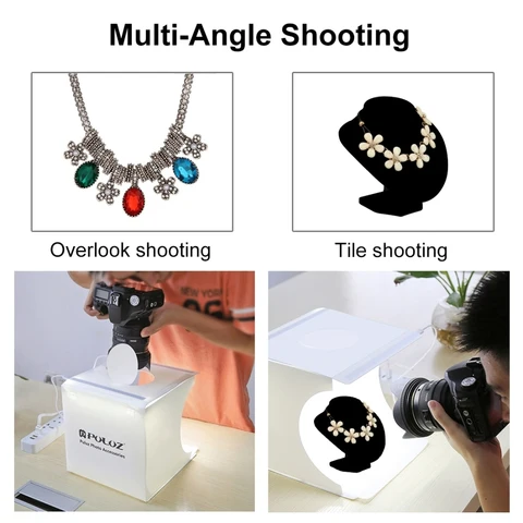 Складной настольный лайтбокс PULUZ, мини-бокс для фотостудии, комплект палатки для студийного освещения и 6 цветных фонов студийный фотобокс отзывы - №7