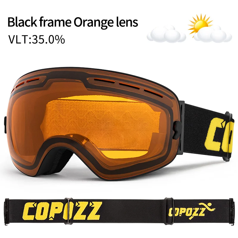 COPOZZ ブランド スキーゴーグル 二重層 UV400 防曇ビッグスキーメガネ