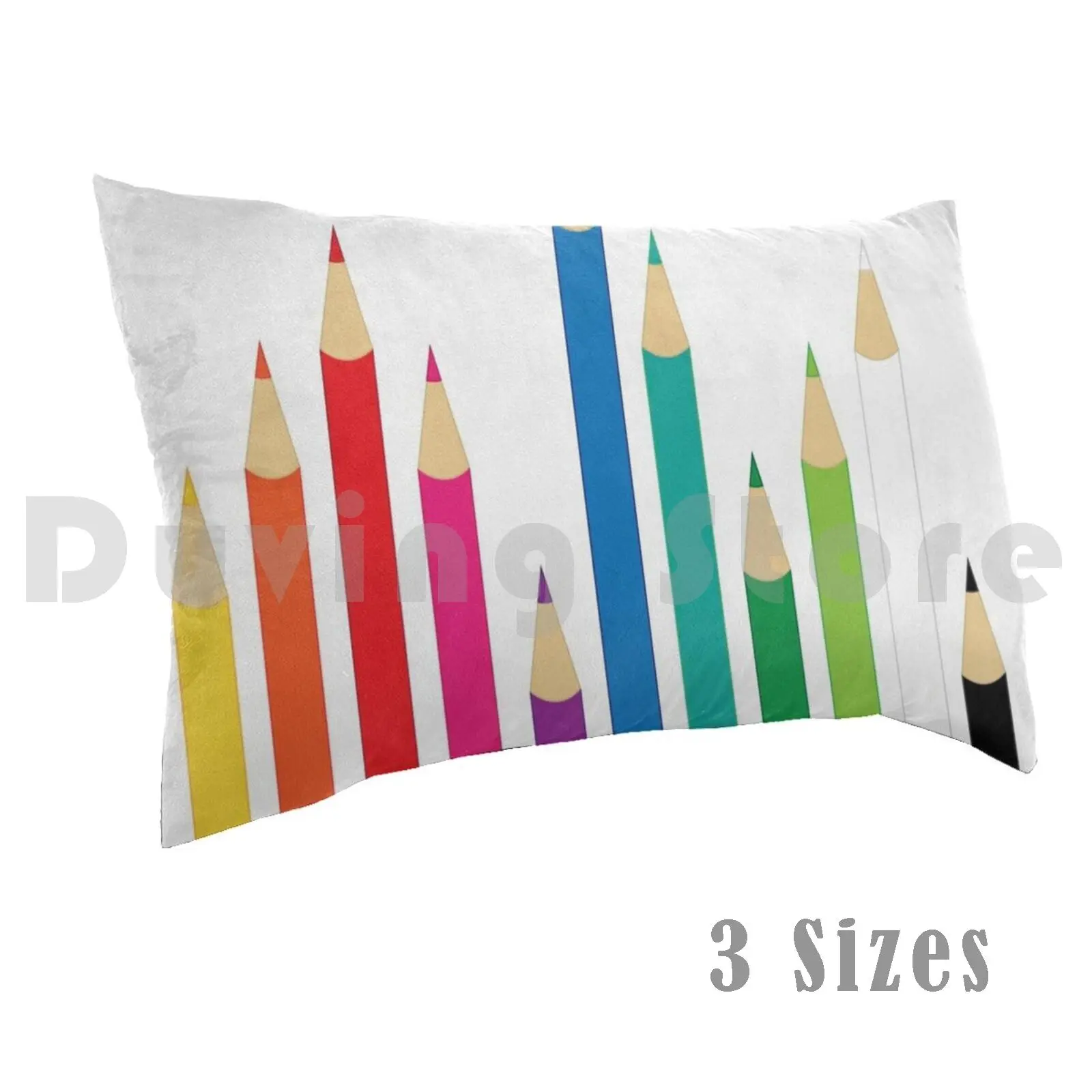 Colored Pencils Pillow Case Printed 50x75 Pencils Colors Wood Coloring School Child DIY Sharpen Vector