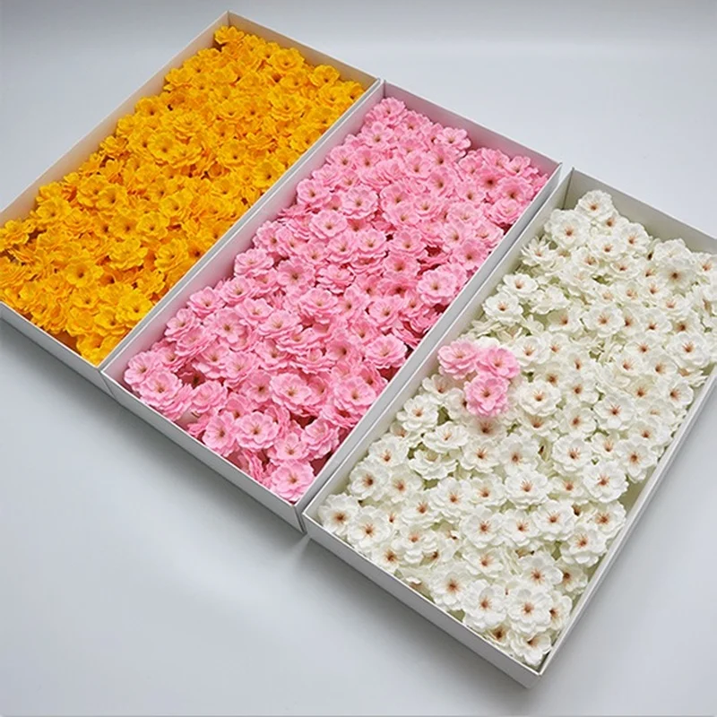 25pcs/pack Soap Flower Artificial Flower Cherry Blossom Handmade Soap Preserved Flower Present Gift for Mother\'s Day Decoration