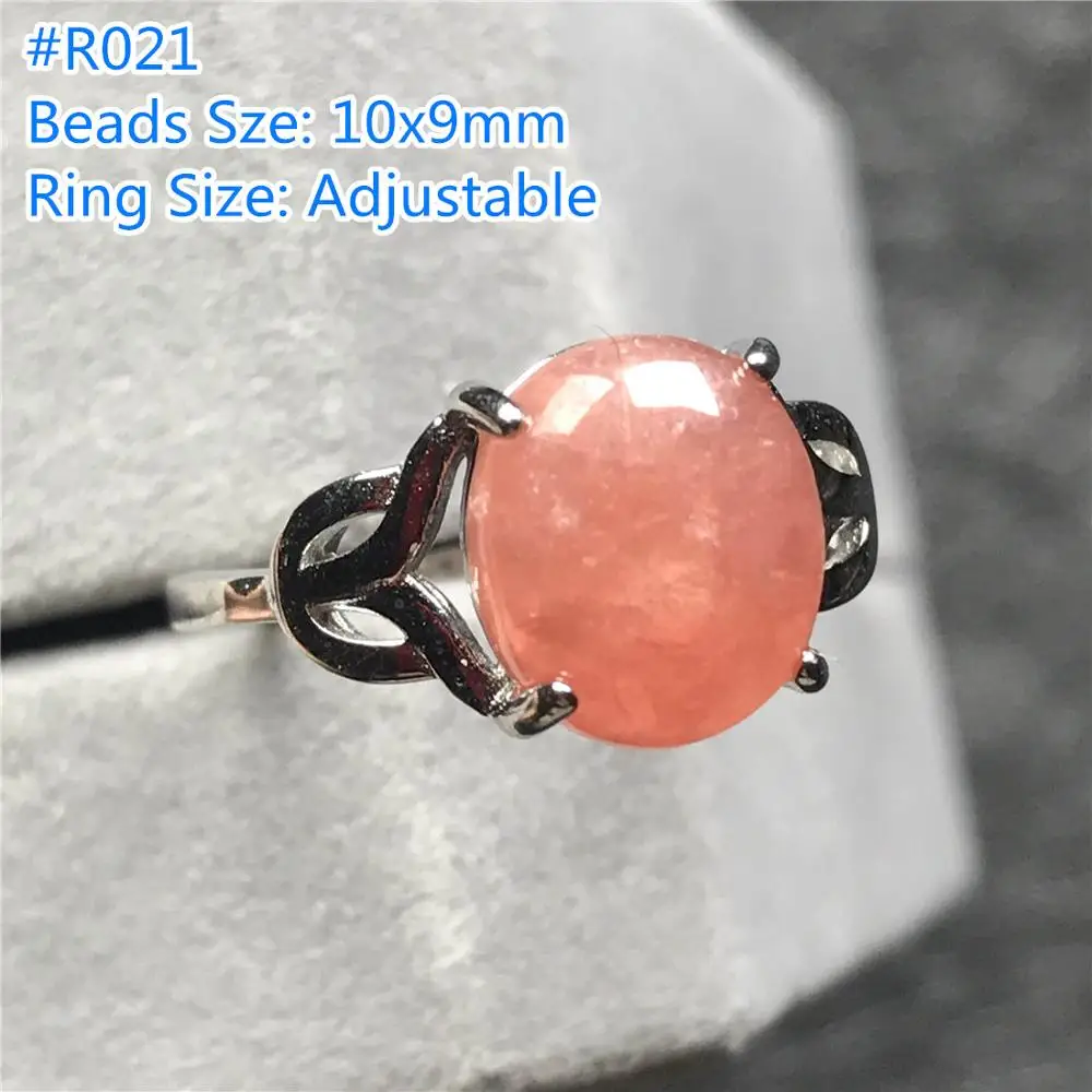 Top Natural Red Rhodochrosite Ring For Woman Lady Man Argentina Oval Beads Silver Crystal Gemstone Adjustable Ring Jewelry AAAAA