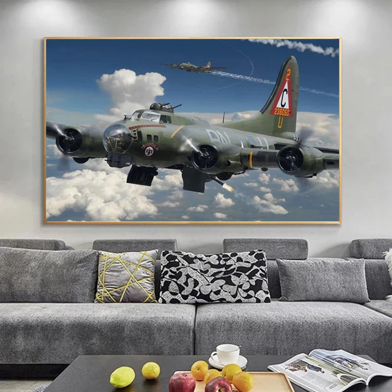 Aviation Aircraft Fighter Military Aircraft Flight Picture Art Painting Posters and Prints for Living Room Home Decoration