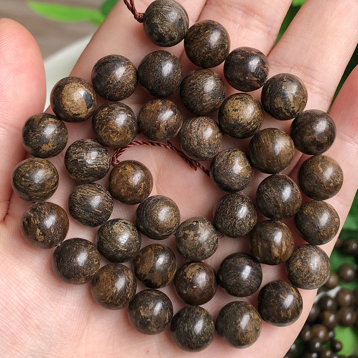 wholesale 4.6.8.10. 12mm  Natural Bronzite Round stone Beads 15.5\