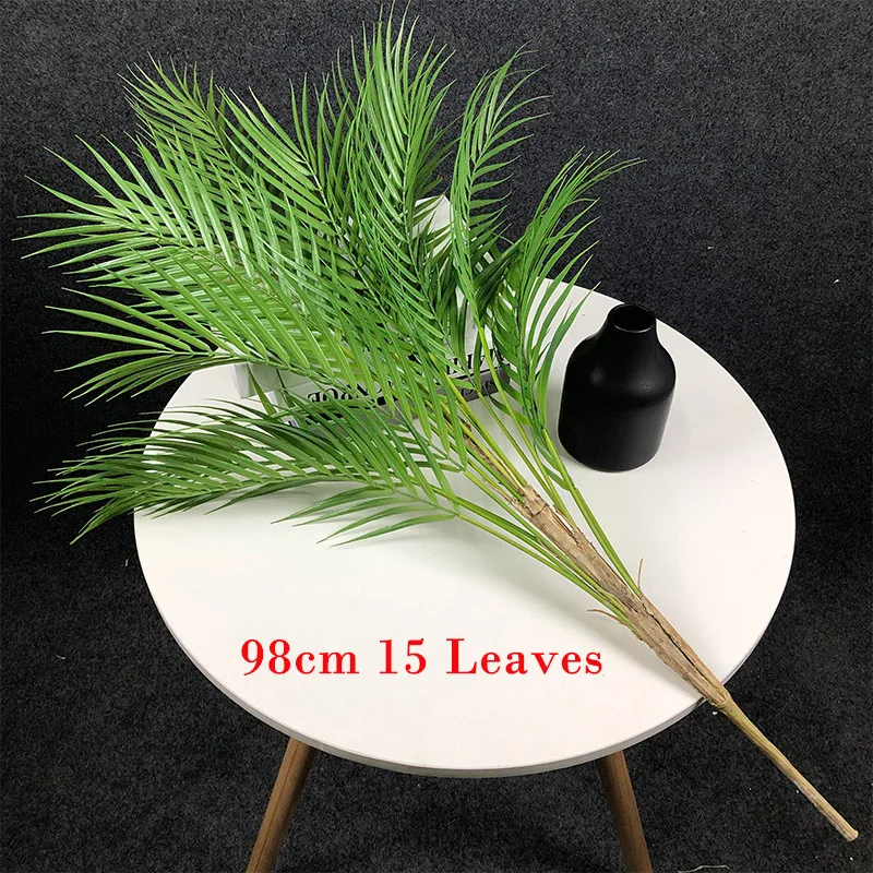 125 cm große künstliche Palme, tropische Pflanzen, Zweig, Kunststoff, künstliche Blätter, grüne Monstera, für Haus, Garten, Raumdekoration – Detail 16