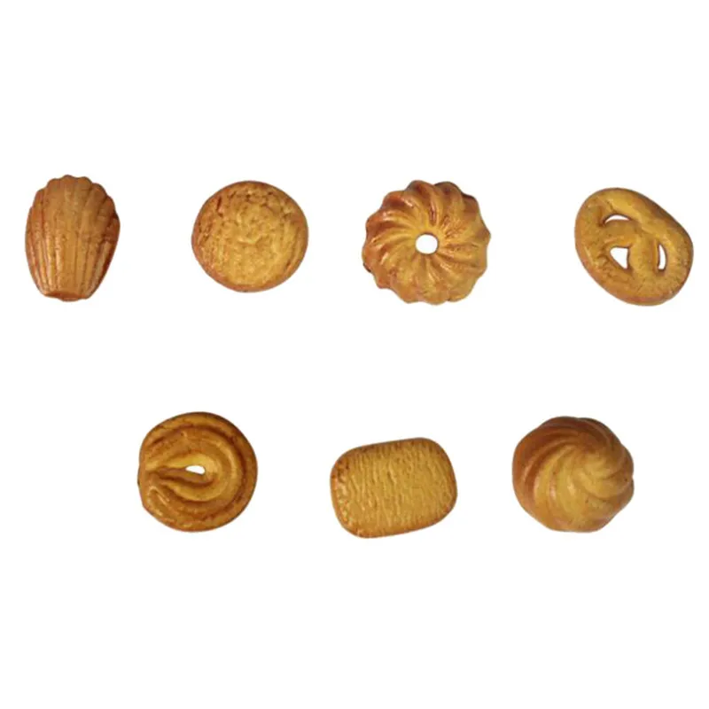 7pcs Home Craft Mini Food Bread Ornament Miniature Dollhouse Decor Doll house Accessories Fake Croissant