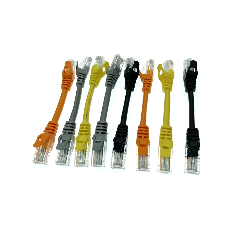 CAT5e UTP Ethernet Pure oxygen-free copper RJ45 super five kinds of finished Gigabit super short network cable jumper 0.1M 0.5M