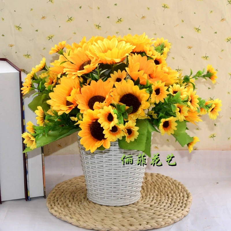 Artificial potted plant indoor plant decoration simulation potted landscape plastic potted flower decoration sunflower