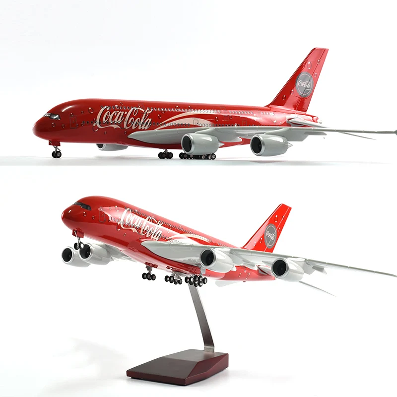 JASON TUTU 46cm Airbus A380 Airplane Model Aircraft 1/160 Scale Diecast Resin Light and Wheel Plane Gift Collection