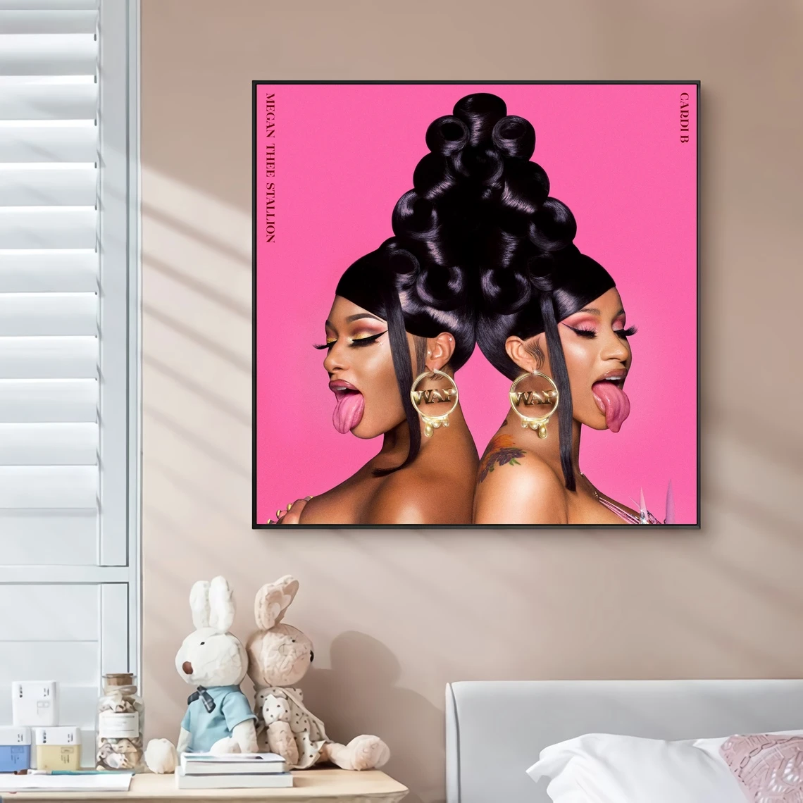 Cardi B + Megan Thee Stallion Team Up For ‘WAP’ Music Album Canvas Poster Home Wall Painting Art Decoration (No Frame)