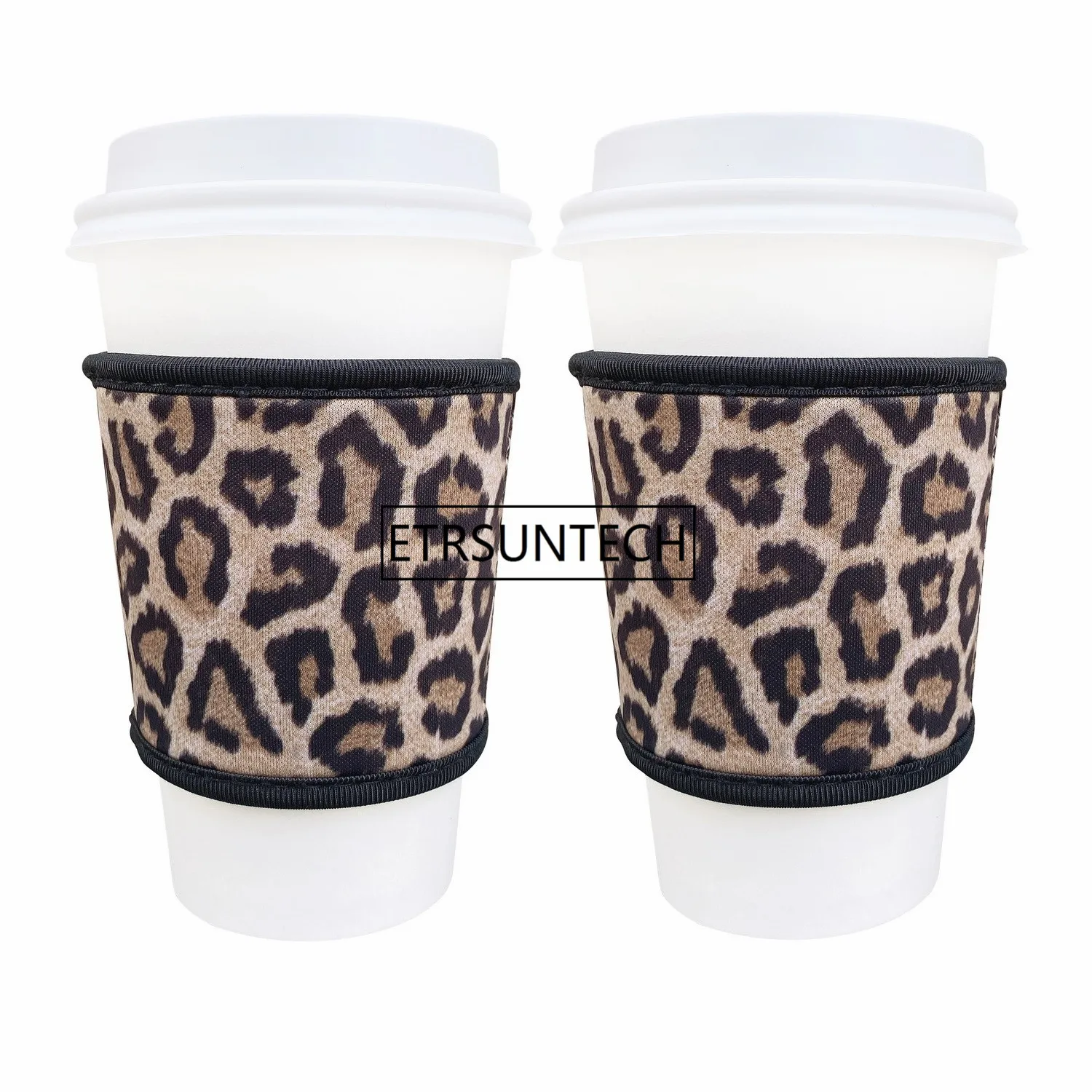 2PCS Neoprene Heat Resistant 4mm Thick Insulated Reusable Hot Coffee Cup Sleeves for Hot Coffee and Tea 12oz-24oz Cups