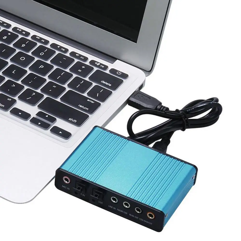 USB 6 Channel 5.1 Surround External Sound Card PC Laptop Desktop Tablet Audio Optical Adapter Card