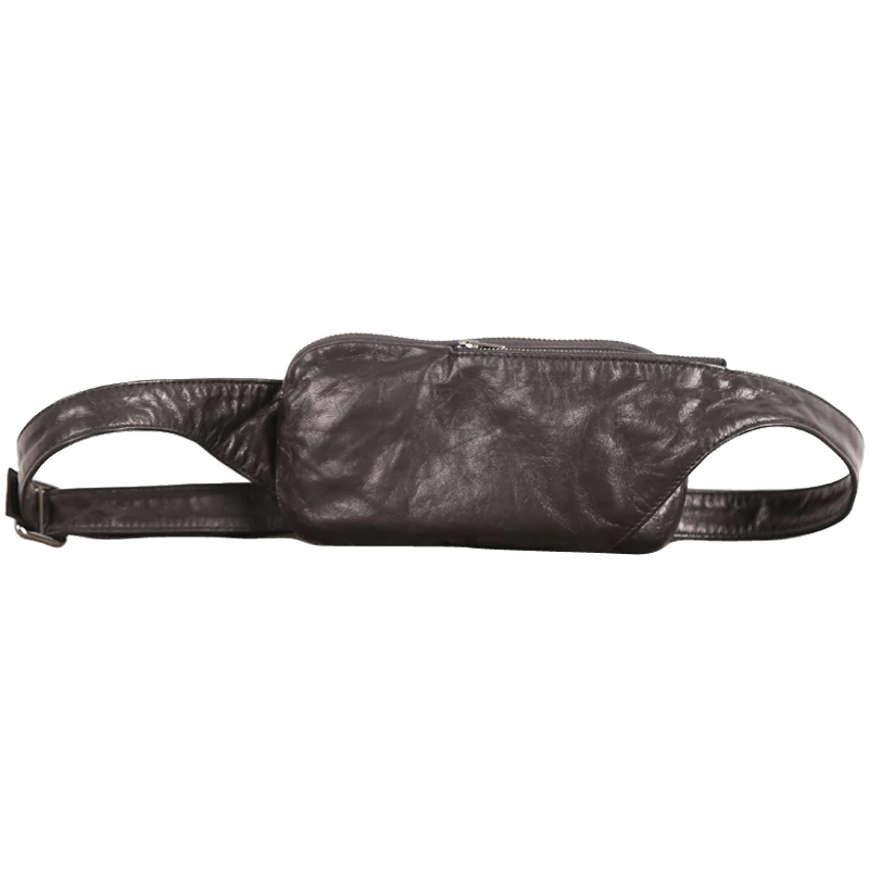 Imagem -06 - Alisara-bolsa Peito de Pele de Carneiro Masculina de Primeira Camada Bolsa Pequena para Celular Mini Bolsas de Cintura de Armazenamento Moda Masculina Qualidade Superior