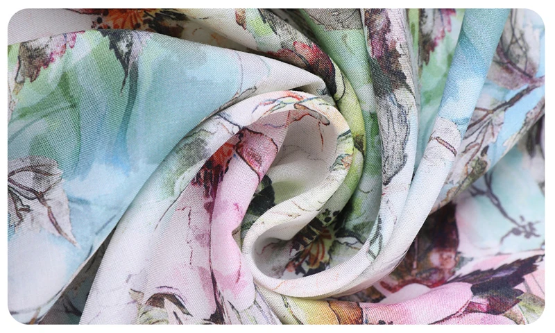 1 Meter x 1,4 Meter Digitaldruck-Viskose-Rayon-Material für Kleider und Roben mit großem Blumenmuster – Detail 3