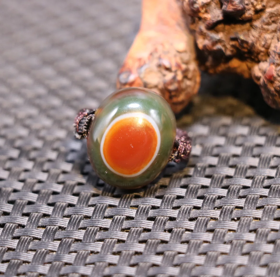 Magic Power Tibetan Colorful Agate Heaven Eye Bead Hand Knitted Finger Ring Totem Amulet UPD30F06 From tmestown Sauces Top Grade