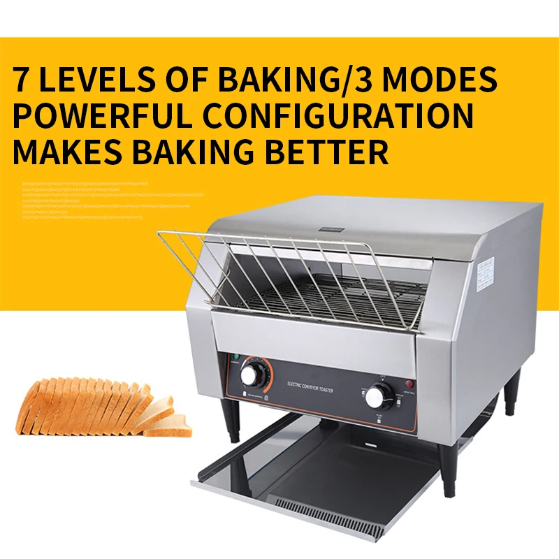 محمصة خبز من سلسلة 220 فولت لمحمصة الفندق 2050 واط محمصة أوتوماتيكية من النوع الزاحف مع جسم من الفولاذ المقاوم للصدأ