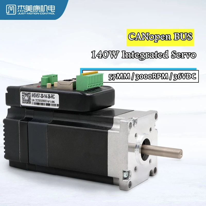 

JMC 57MM 36VDC 140W 0.45N.M 3000RPM RS485 + CANBus Comm. Integrated AC Servo Motor & Drive for CNC 3D Print Machine Kits