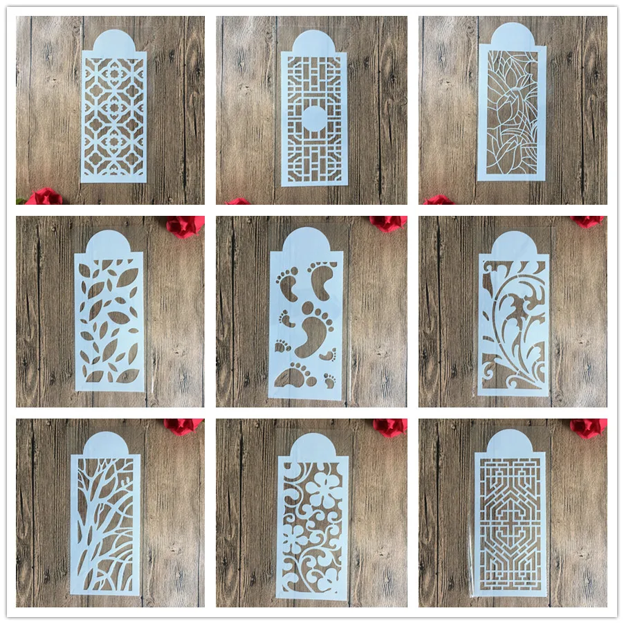 26.4*11.3 cm DIY Pattern hollow template Stencils cake baking sugar powder sieve mold graffiti drawing tiles Stencils scrapbook