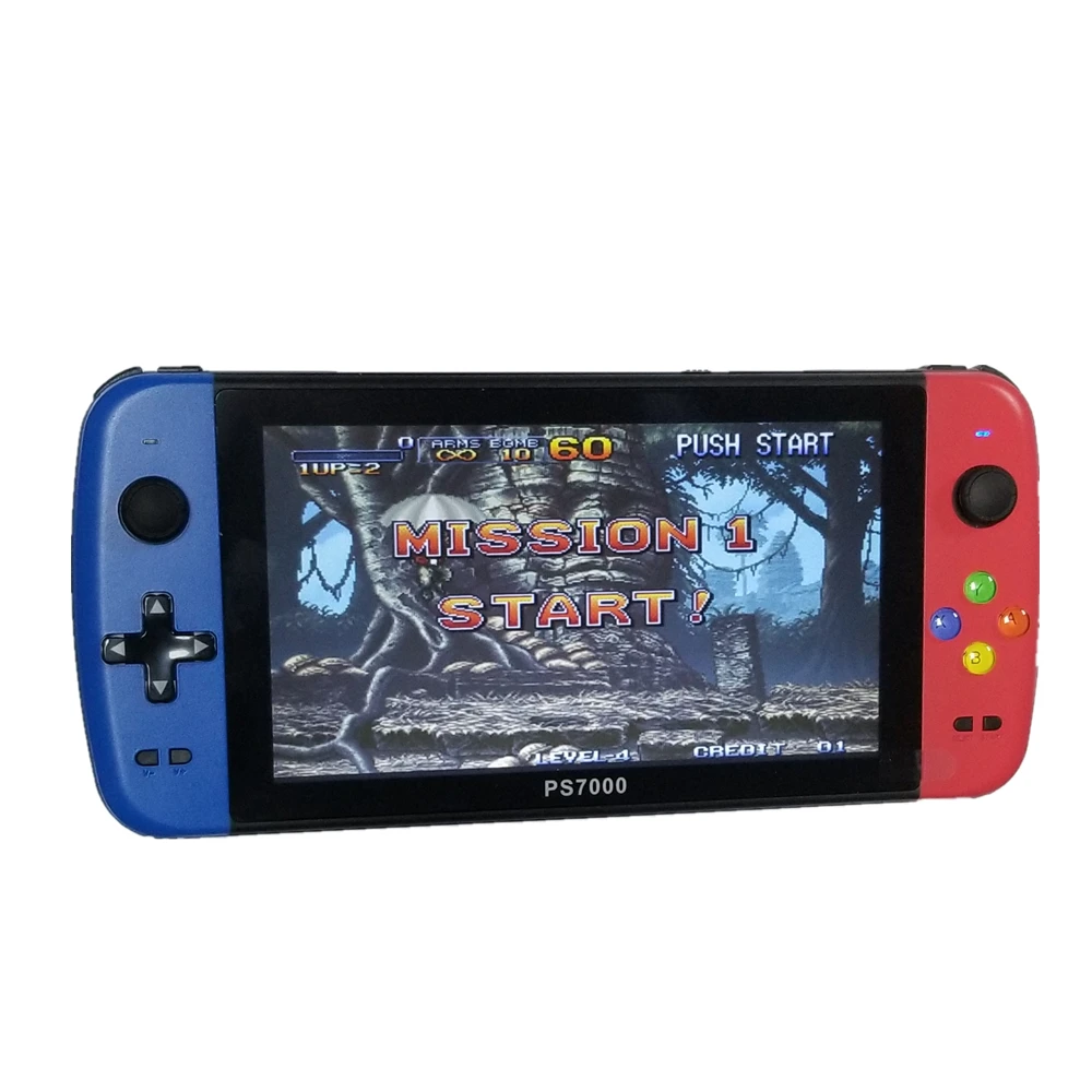 PS7000/Q900 7 inch Handheld Portable Game Console with 2 gamepads 64/128GB 5000 free games 100 ps1 games for MAME/CPS/NEOGEO