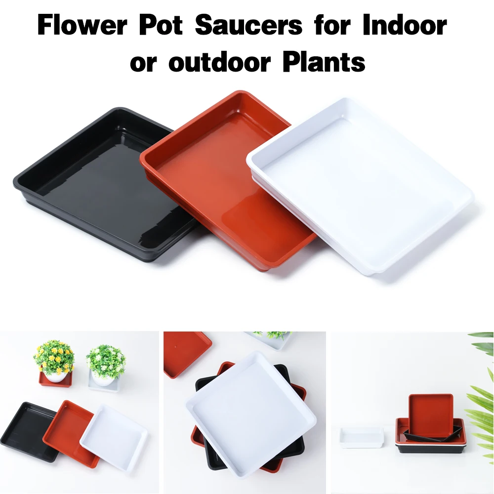 1Pcs 4/6/7/8/10 inch Square Plastic Tray Saucers Plant Saucer Drip Trays Heavy Duty Indoor Outdoor Flower Pot Tray