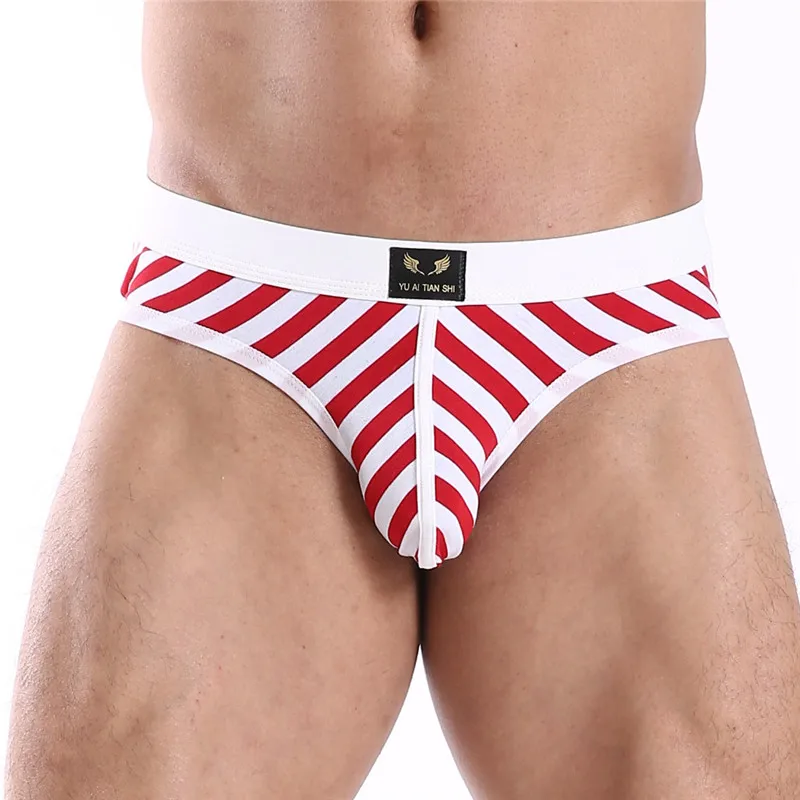 Men\'s Briefs Panties Men Cotton Striped Underwear Briefs Breathable Cuecas Striped Brief Panties for Men Sexy Underpants Shorts