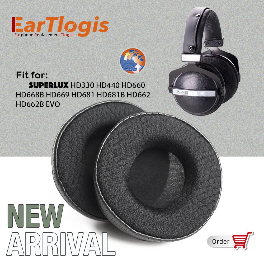 

EarTlogis New Arrival Replacement Ear Pads for Superlux HD330 HD440 HD660 HD668B HD669 HD681 HD681B HD662 HD662B EVO Headset