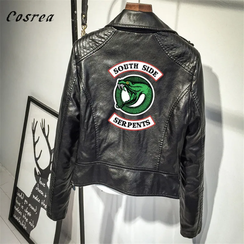 Jacket Riverdale Coat South Side Serpents Riverdale Southside PU Leather Jackets Serpents Streetwear Leather Outwear Coat Women