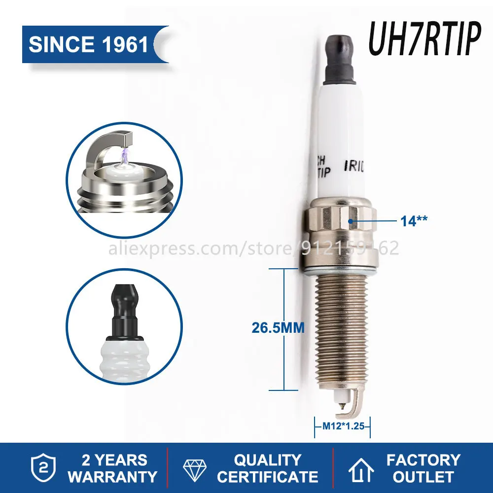 Car Candles Original Power Spark Plugs TORCH UH7RTIP B7RTC-9 Replacement for Candle Champion Denso for Automobiles Ignition