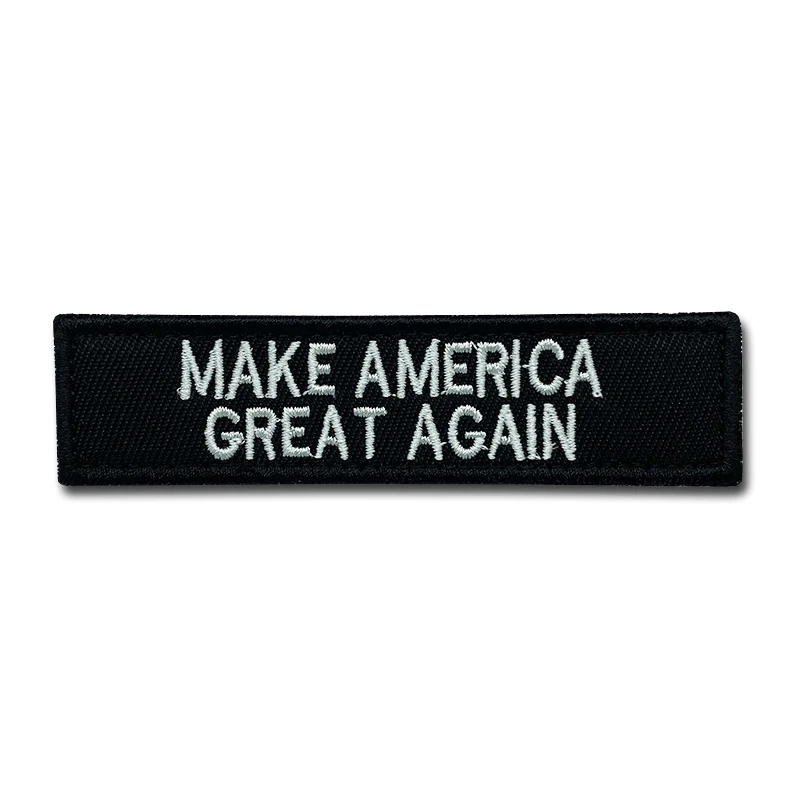 MAKE AMERICA GREAT AGAIN Patch high quality Embroidered Creativity Badge Hook Loop Armband 3D Stick on Jacket Backpack Stickers