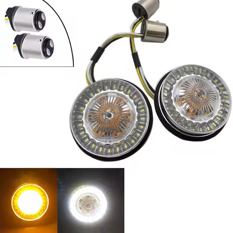 Smoked Bullet Front Turn Signals LED Lights Panel for Harley Dyna Road Street Glide Road King Iron 883 Street Bob