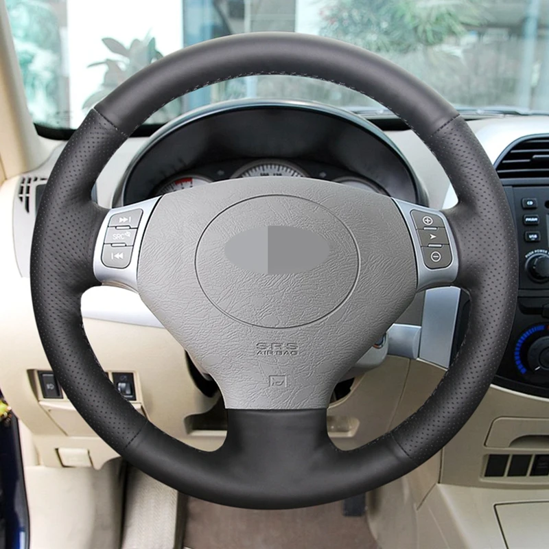 Artificial Leather DIY Black Hand Sewing Car Steering Wheel Cover For Chery QQ3 2006-2012 A1 2011Tiggo 2007-2010 Car Accessories