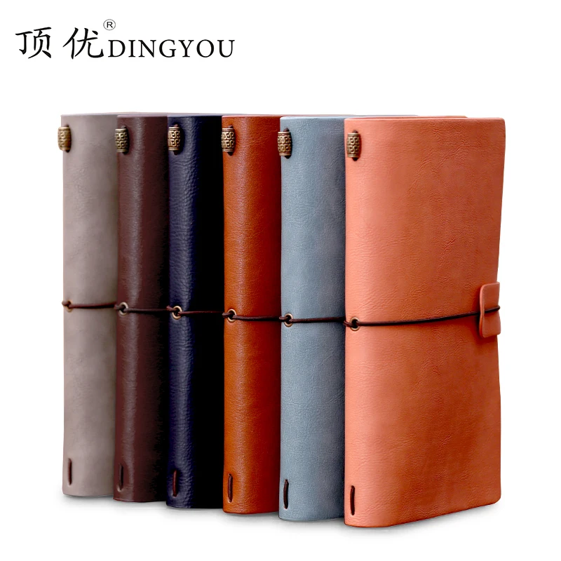 

Special Offer DINGYOU Travel Notebook Vintage Notebook Diary Leather Strap Notebook A6 1PCS