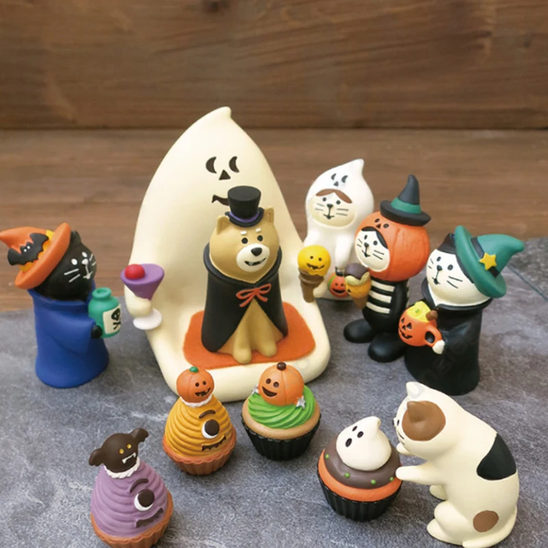 ZAKKA Halloween Series Ornament Ghost Face Ghost Pumpkin Micro Scene Decole Resin Craft Small Ornament Collection