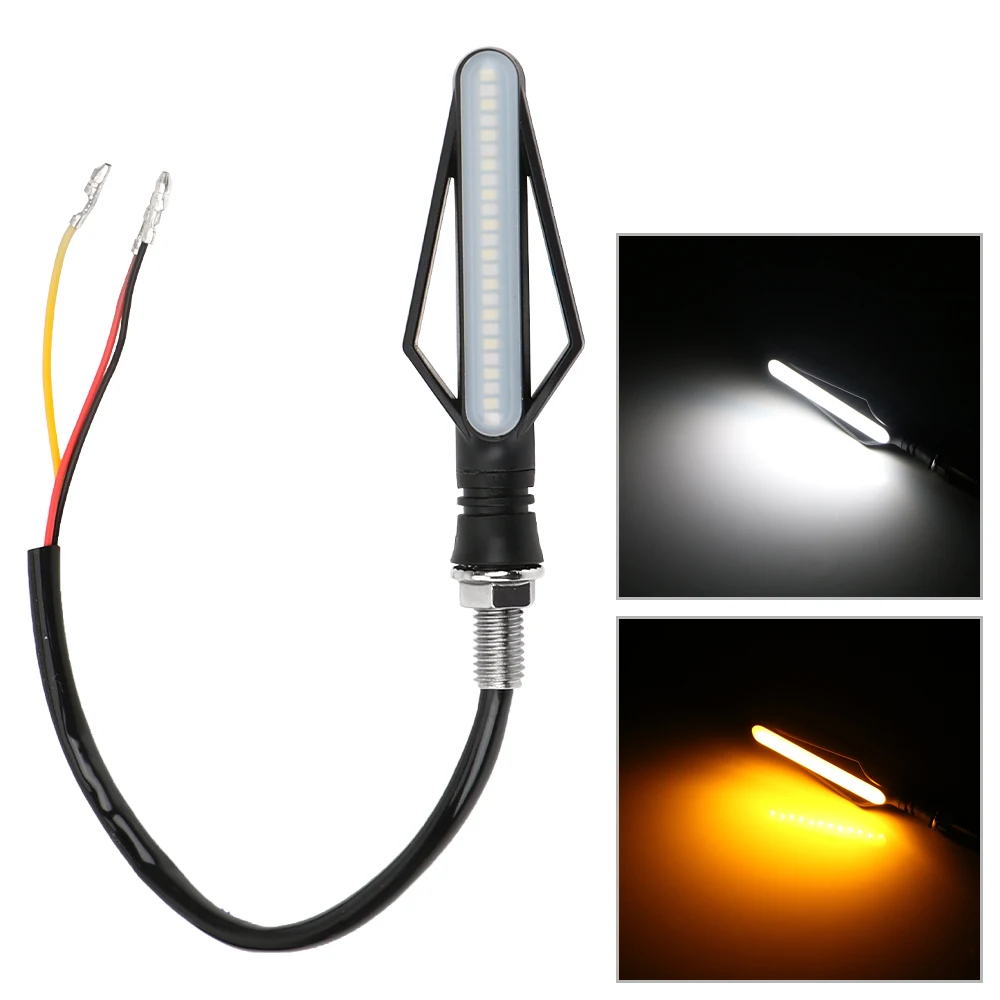 Luces LED intermitentes para motocicleta, luces de señal de giro, luz antiniebla, luces traseras de freno, 12V, 24 LED, 1 unidad