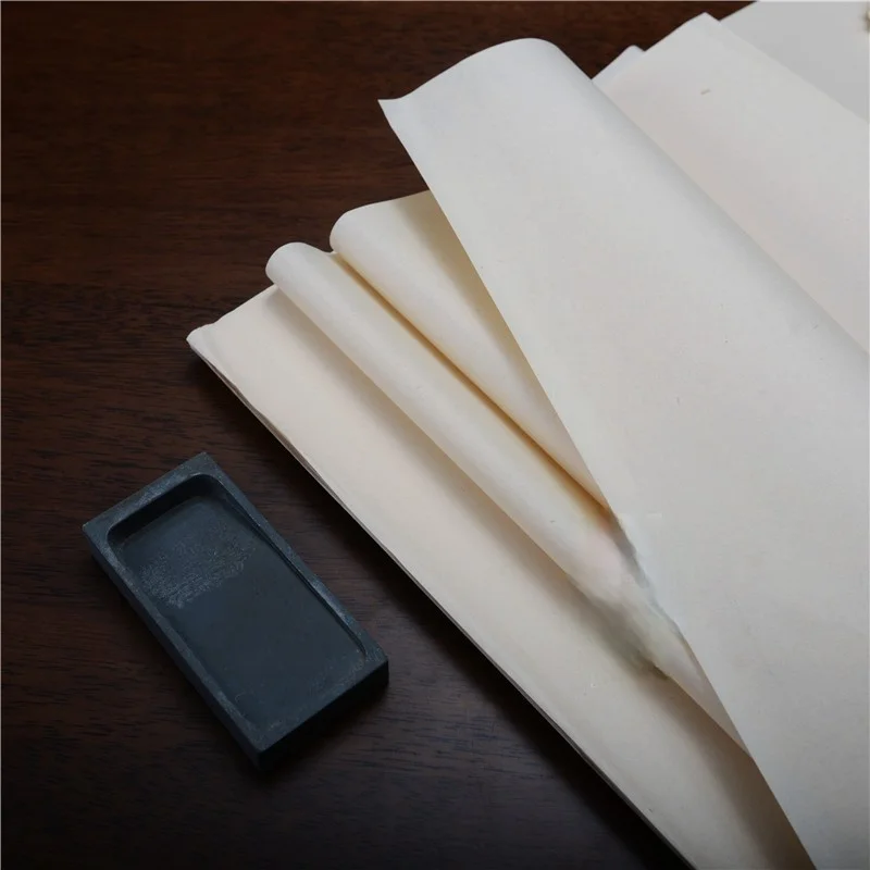 

Handmade Bamboo Paper First-class White Yuan Shu Paper Chinese Calligraphy Painting Advanced Half Ripe Xuan Paper Fu Yang Zhi