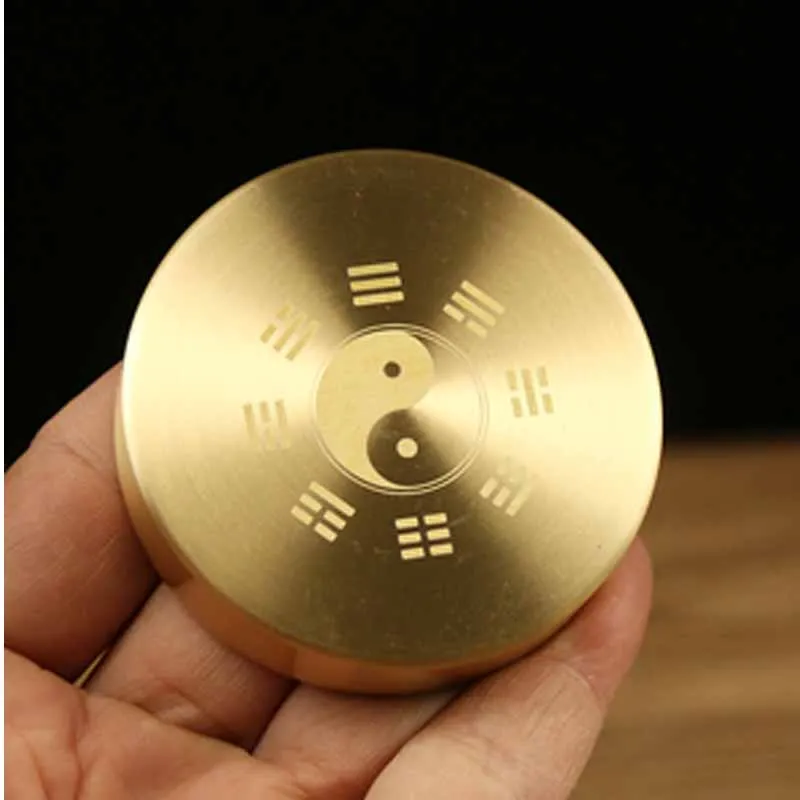 Portable Round Paperweight Chinese Brass Paper Weight Metal Brush Pen Painting Paper Weight Metal Decoration