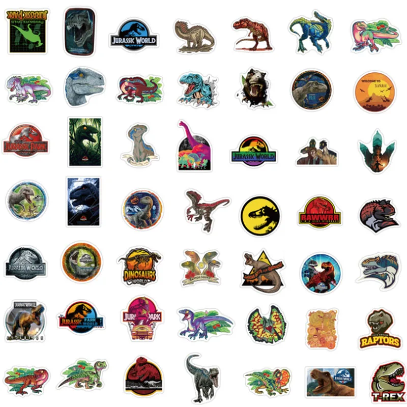 10/30/50/100pcs   Jurassic Park Dinosaurs Graffiti  Skateboard Travel Suitcase Phone Laptop Luggage Cool Helmet Stickers Cute