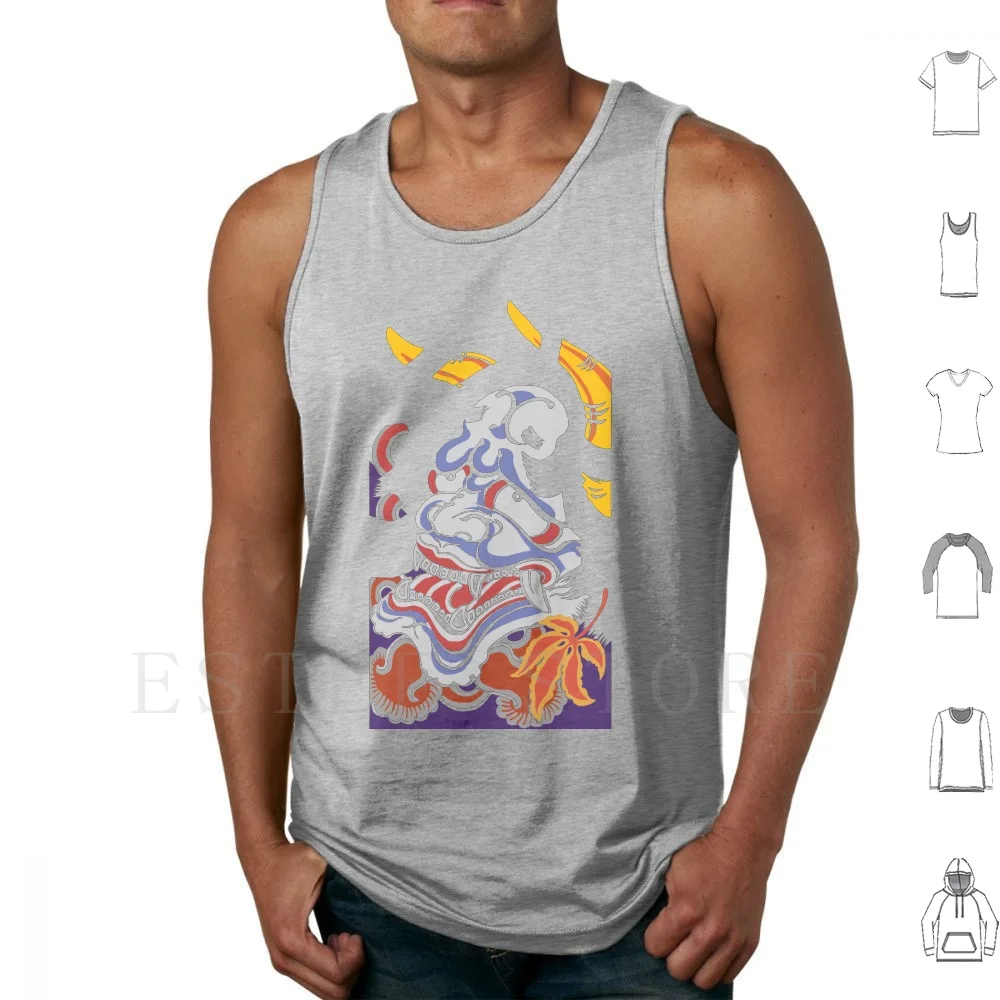 Oni Kite , Japanese Demon , Hanya Oni Tank Tops Vest Cotton Oni Kite Japanese Demon Hannah Oni Demon Japanese Devil Japanese