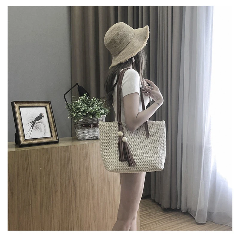 Shoulder Bags For Women Beach Braided Bag Large Capacity Summer Mini Shoulder Bag Womans Ladies Bags Handbag