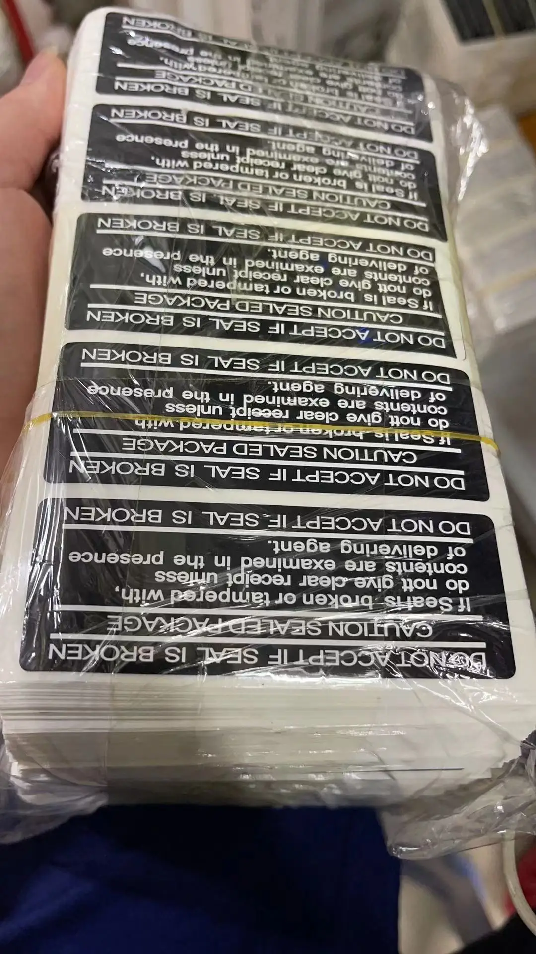 100pcs/lot batch universal mobile phone sealed label sticker 90mmX30mm black white