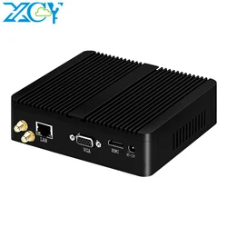 XCY Fanless Mini PC Intel Celeron J1900 Windows 10 7 Linux Thin Client Minipc Pfsense Micro Lan Port Tv Desktop Computer NUC