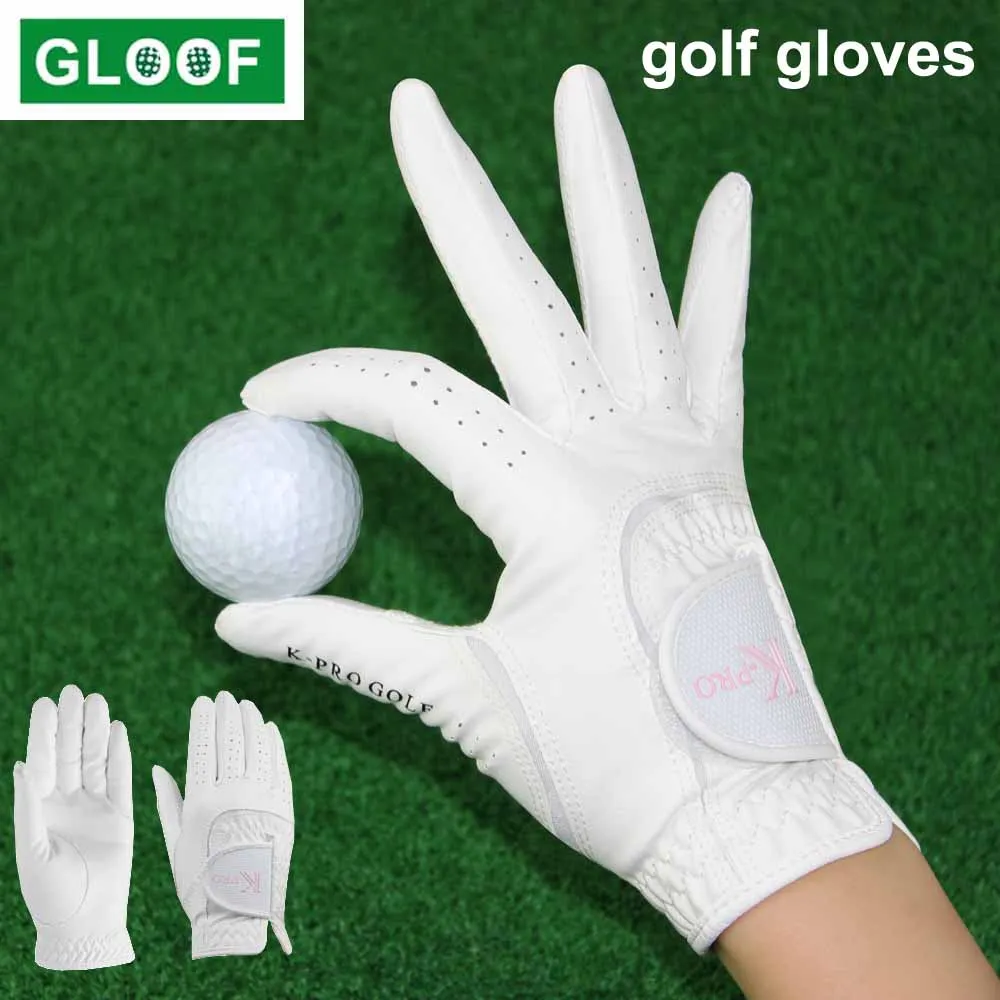 1Pair Women\'s Golf Gloves Microfiber Soft Fit Sport Grip Durable Gloves Anti-skid Breathable Sports Gloves