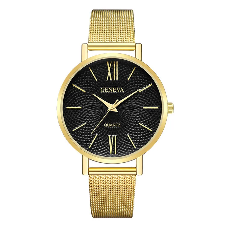 Geneva Casual Men Watches Mens Watches Stainless Steel Mesh Band Quartz Watches mannen horloge horloges mannen relogio masculino