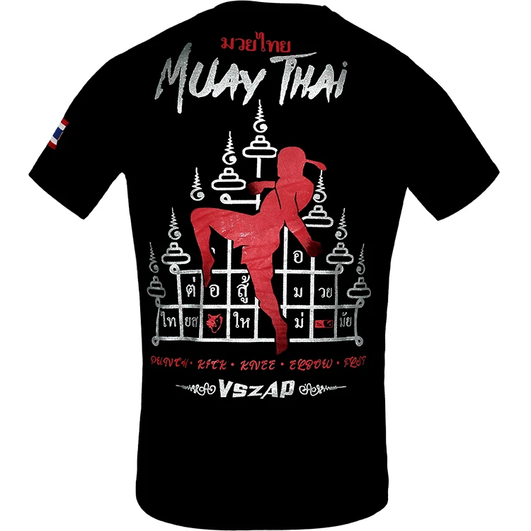 Vzap-maglia da boxe da uomo, maglia sportiva traspirante, manica corta, MMA, Muay Thai, kickboxing